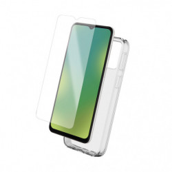 Pack protection coque transparente+verre trempé pour Motorola Moto E13