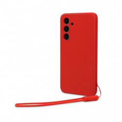 Coque semi-rigide avec dragonne amovible pour Samsung Galaxy A34 5G - Rouge intense