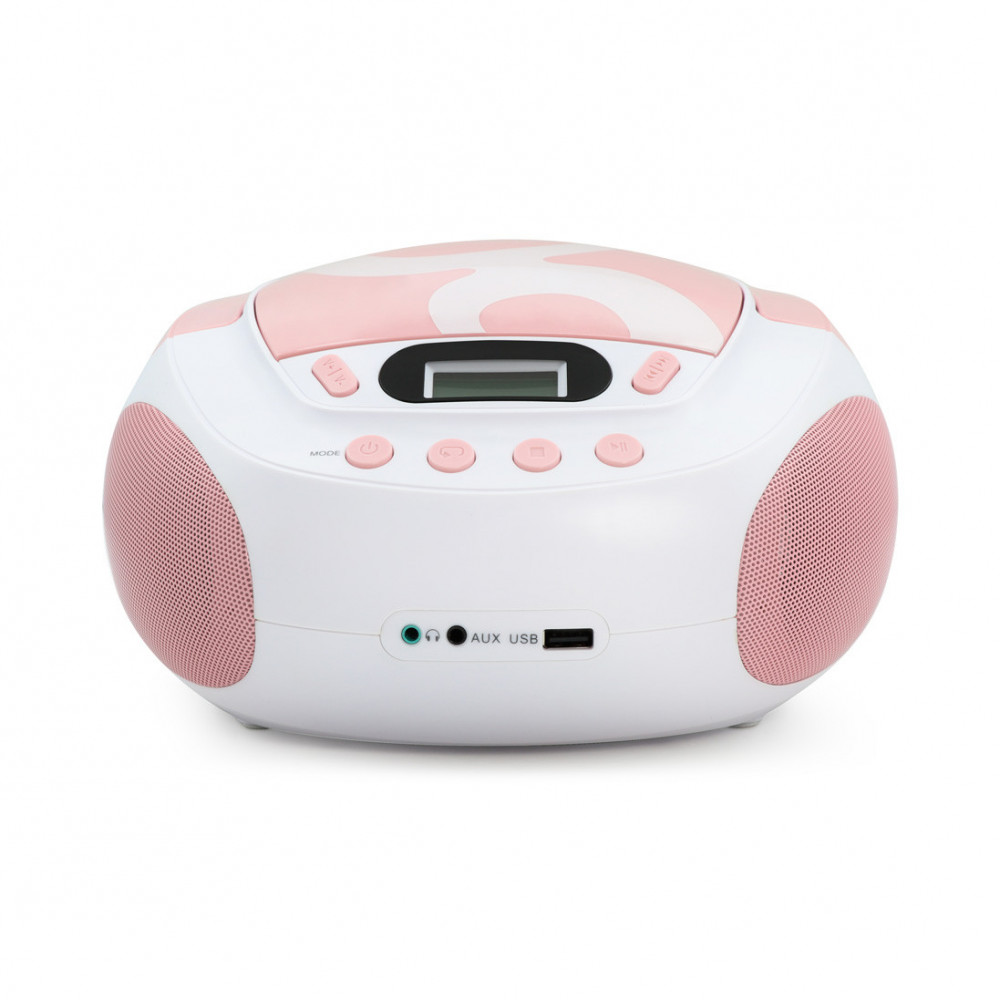 Lecteur CD MP3 enfant avec port USB - rose clair