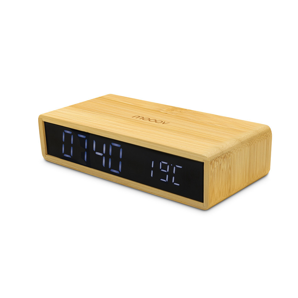 GiftRetail MO9921 - MIRI CLOCK Réveil LED boîtier en bambou