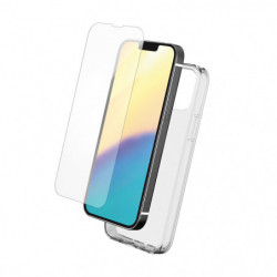 Pack protection coque transparente+verre trempé pour iPhone 13