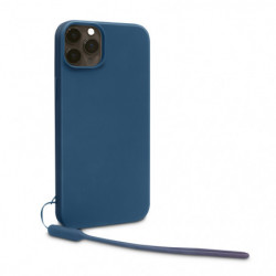 Coque semi-rigide avec dragonne amovible pour iPhone 15 Pro - Bleu gris