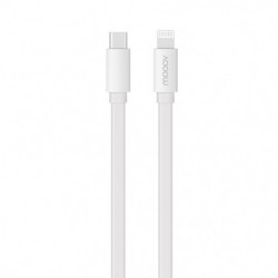 Câble MFI / USB-C plat pour iPhone iPad 2 m - blanc
