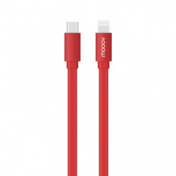 Câble MFI / USB-C plat pour iPhone iPad 1 m - rouge intense