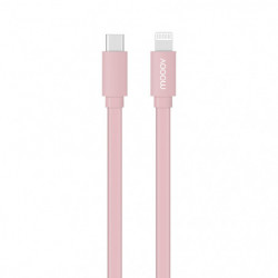 Câble MFI / USB-C plat pour iPhone iPad 1 m - rose poudré