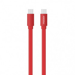 Câble USB-C / USB-C plat 1 m - rouge intense
