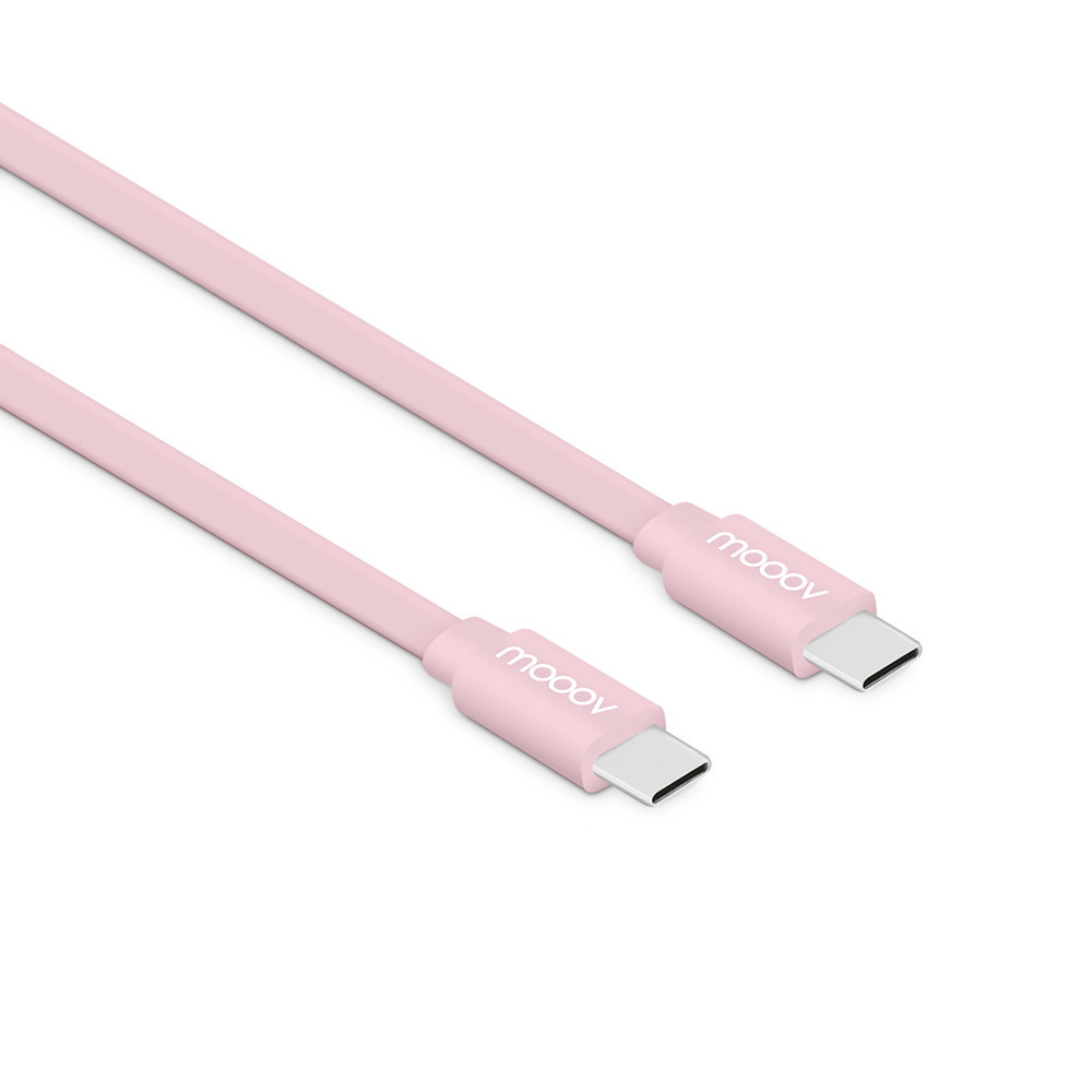 Câble USB-C / USB-C plat 1 m - rose poudré