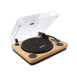 Platine vinyle Bluetooth effet bois 33/45/78 tours avec HP intégrés