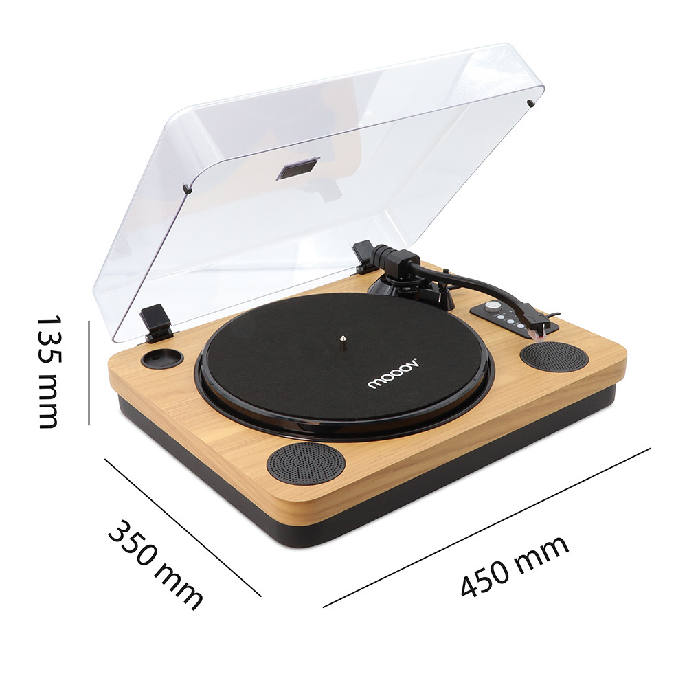 Platine vinyle Bluetooth effet bois 33/45/78 tours avec HP intégrés