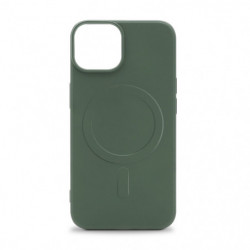 Coque semi-rigide compatible MagSafe pour iPhone 15 - Vert pin