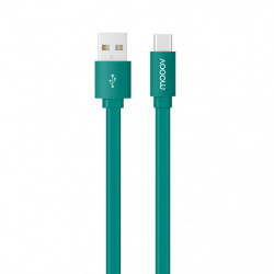 Câble USB-C /USB-A plat 1 m - vert quetzal