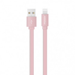 Câble MFI / USB-A plat pour iPhone iPad 1 m - rose poudre