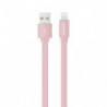 Câble MFI / USB-A plat pour iPhone iPad 1 m - rose poudre