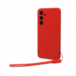 Coque semi-rigide avec dragonne amovible pour Samsung Galaxy A25 - Rouge intense