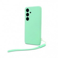 Coque semi-rigide avec dragonne amovible pour Samsung Galaxy A25 - Vert d'eau