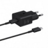 Chargeur maison 25W USB-C PD GaN recyclé et câble USB C/USB C 1m - Noir