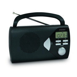 Radio portable AM/FM avec fonction réveil - noir