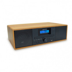 Micro-chaîne Hi-Fi Bluetooth 5.3 - Radio FM, Lecteur CD - Effet Bois