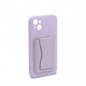 Coque semi-rigide compatible MagSafe+porte-cartes pour iPhone 15 - violet