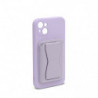 Coque semi-rigide compatible MagSafe+porte-cartes pour iPhone 15 - violet