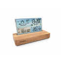 Réveil et station météo avec socle en bois