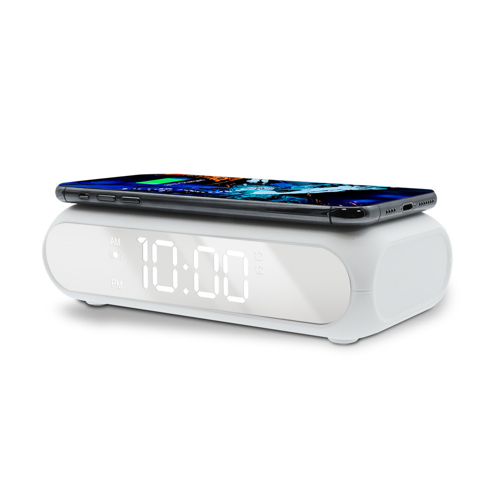 Radio-Réveil Pour Chambre À Coucher, Chargeur Usb, Grand Écran Led, Haut-Parleur Bluetooth