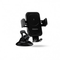 Chargeur voiture induction 15W avec support auto-ajustable - noir