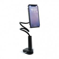 Support de téléphone pour bureau avec bras flexible - 100% plastique recyclé - noir