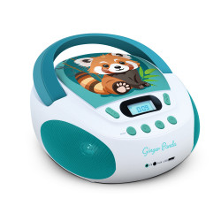 Lecteur CD enfant portable Panda Roux MP3 USB - Stéréo 6W - Prise casque - Alimentation secteur ou piles - Design animaux