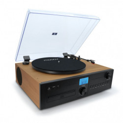 Micro-chaîne stéréo Bluetooth® et platine effet bois