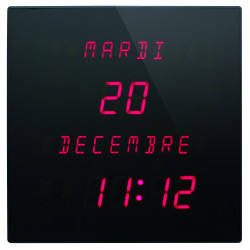 Horloge Calendrier Murale à Led Rouges