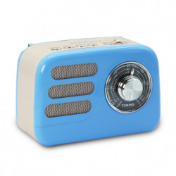 Radio Walter vintage FM et Bluetooth avec batterie rechargeable - Bleu