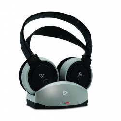 Casque TV sans Fil - Circum-aural - Réglage du volume - Portée 70 Mètres - Base de Charge
