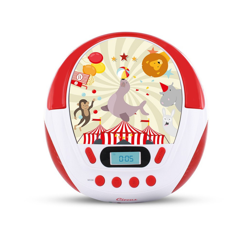 METRONIC 477145 Radio CD enfant style Circus - rouge et blanc