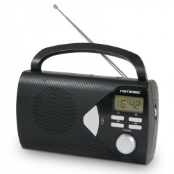 Radio portable AM/FM avec fonction réveil - noir