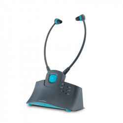 Casque TV Sérénité sans fil - gris foncé et bleu