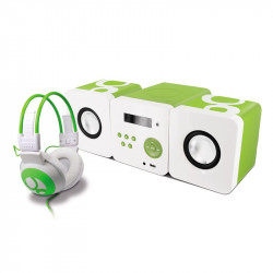 Ensemble audio Gulli chaîne radio CD et casque - blanc