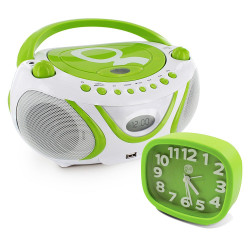 Ensemble audio Gulli vert lecteur CD et réveil