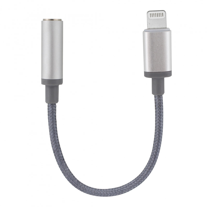 Adaptateur Audio MFI à Jack Femelle 3,5 mm pour iPhone iPad 0,15 m - gris