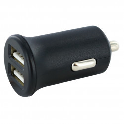 Chargeur allume-cigares 2 USB-A 2.4 A - noir