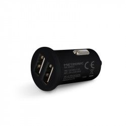 Chargeur allume-cigares 2 USB-A 2.4 A - noir