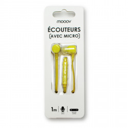 Ecouteurs Neon intra auriculaire avec micro 1,2 m - jaune