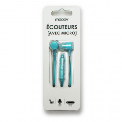 Ecouteurs Neon intra auriculaire avec micro 1,2 m - vert peppermint