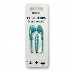 Ecouteurs Neon intra auriculaire bouton avec micro 1,2 m - vert peppermint