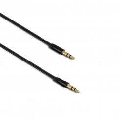 Câble audio jack stéréo 3,5 mm mâle/mâle+fiche métal 1,2 m