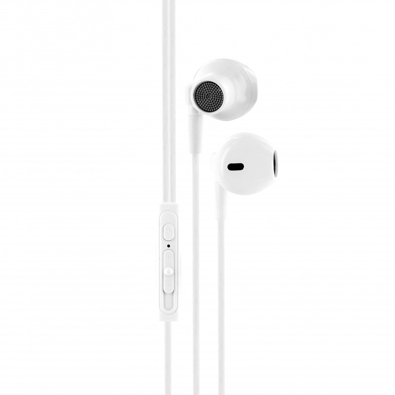 Ecouteurs intra auriculaire avec micro 1,2 m - blanc