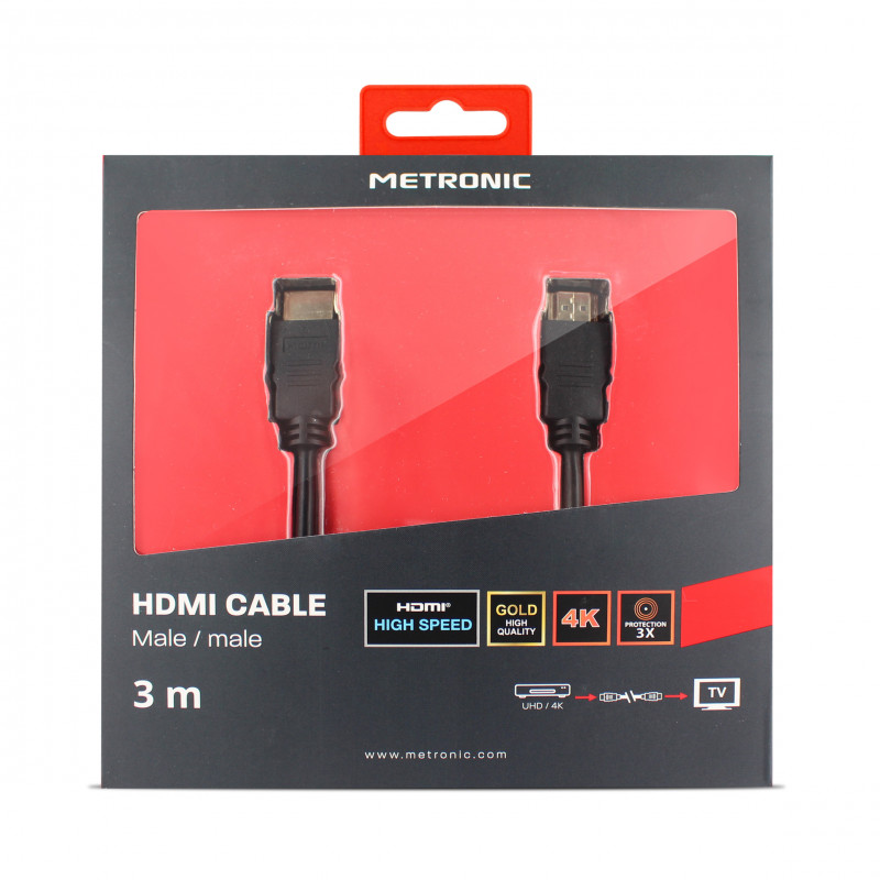 Câble HDMI 2.0 4K à 60Hz 3m Mâle / Mâle - Câble HDMI - Macway